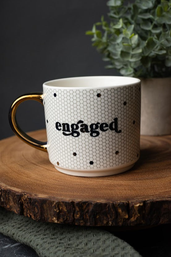 Mug - Engaged - Gold Tile