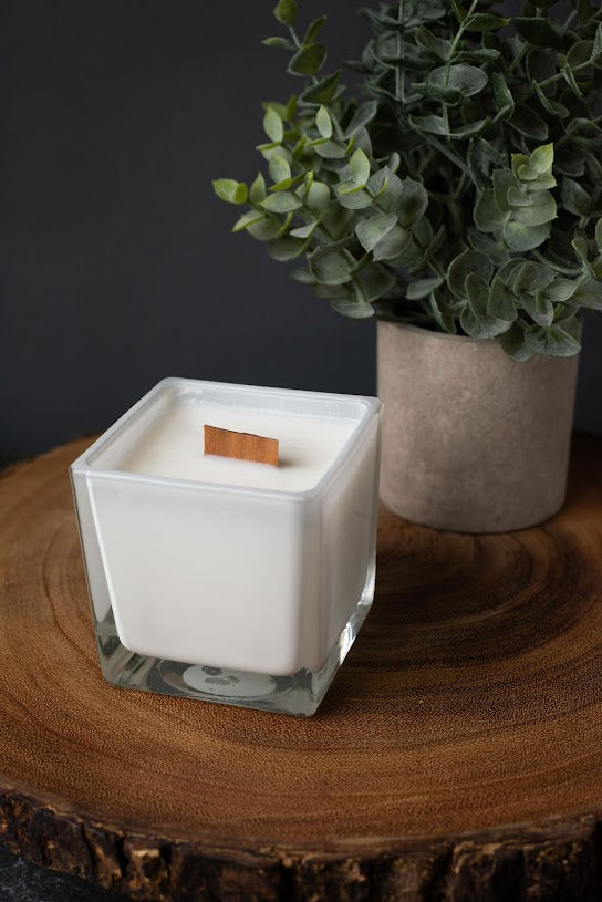 Candle - Square Poured - Wood Wick - Large