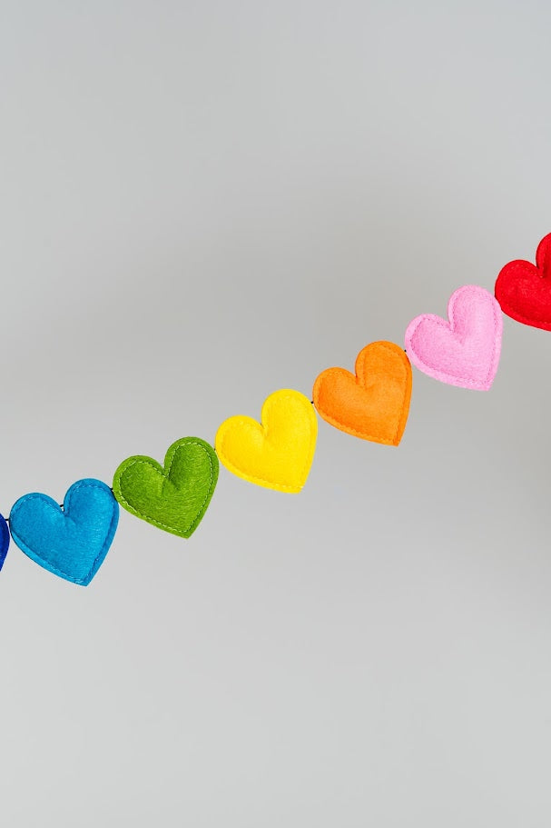 Rainbow Hearts Garland