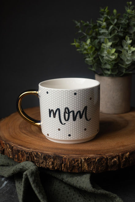 Mug - "Mom" Gold Tile